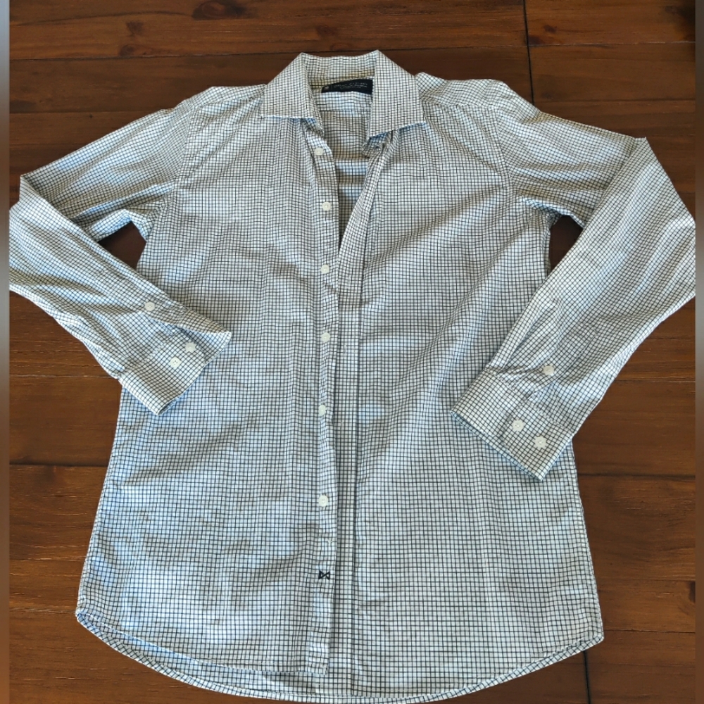 Men's Dress Shirt - Blue/White Checked - Slim Fit